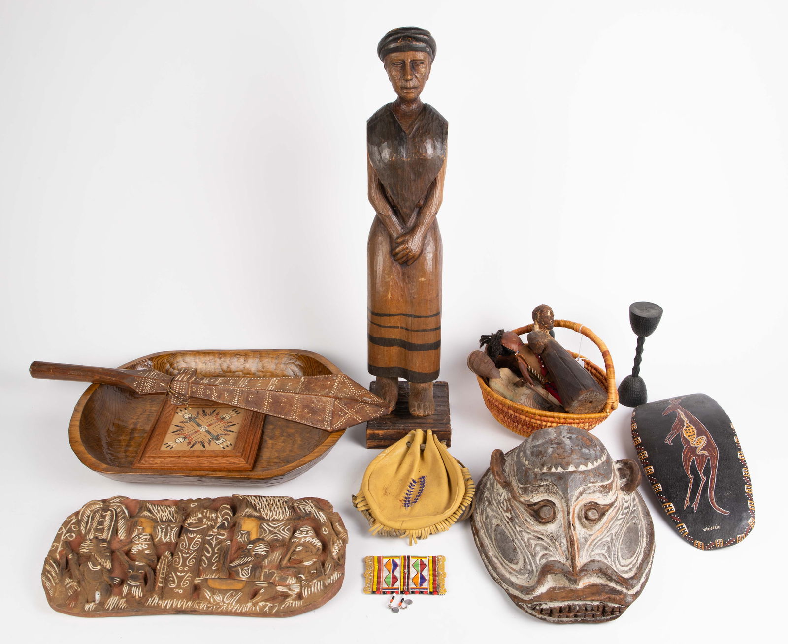 Lot of Ethnographic Items - Masks, Sculpture, More (1 of 20)