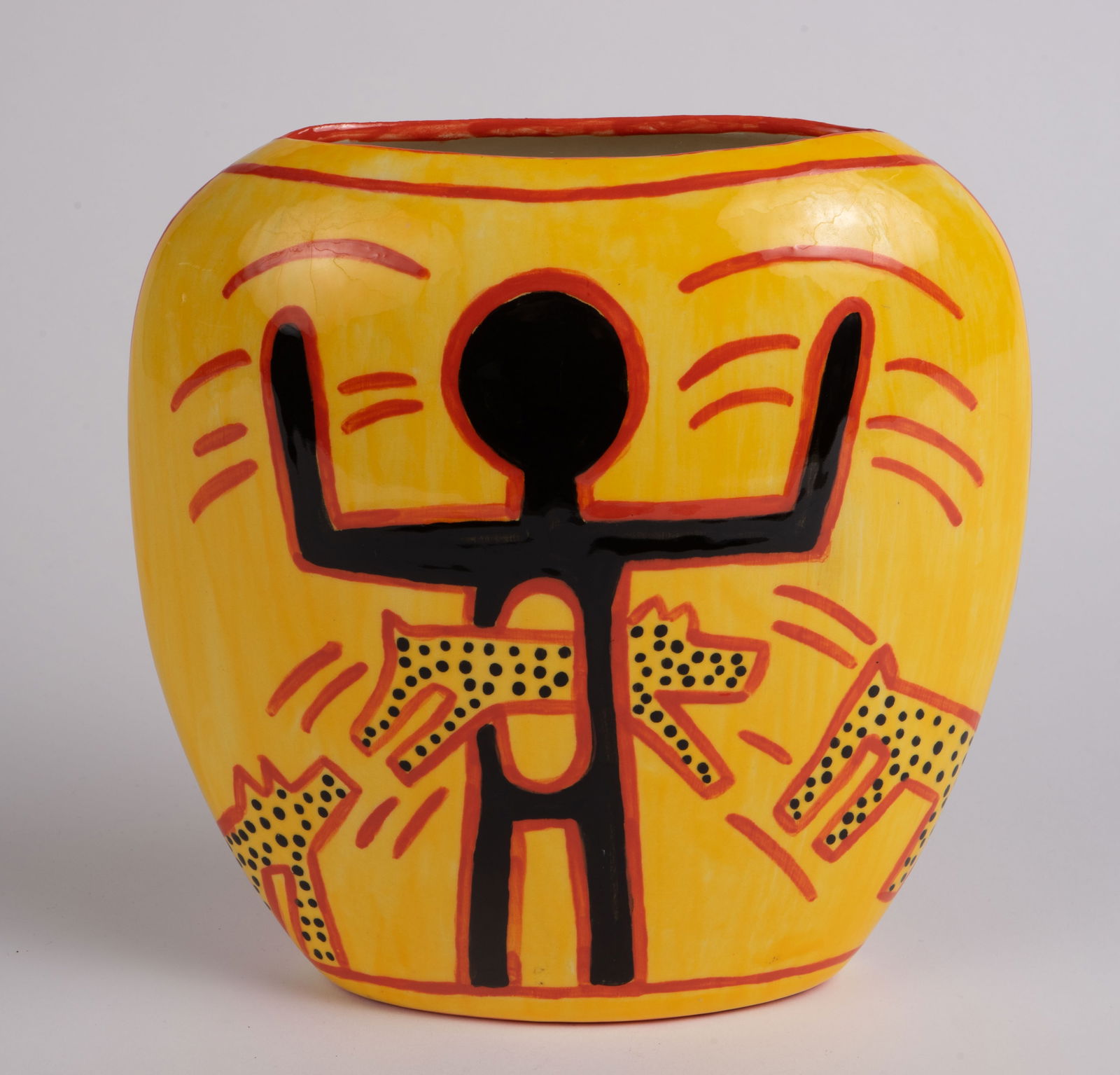 Style of Keith Haring Art D'Esthey Ceramic Vase. (1 of 4)
