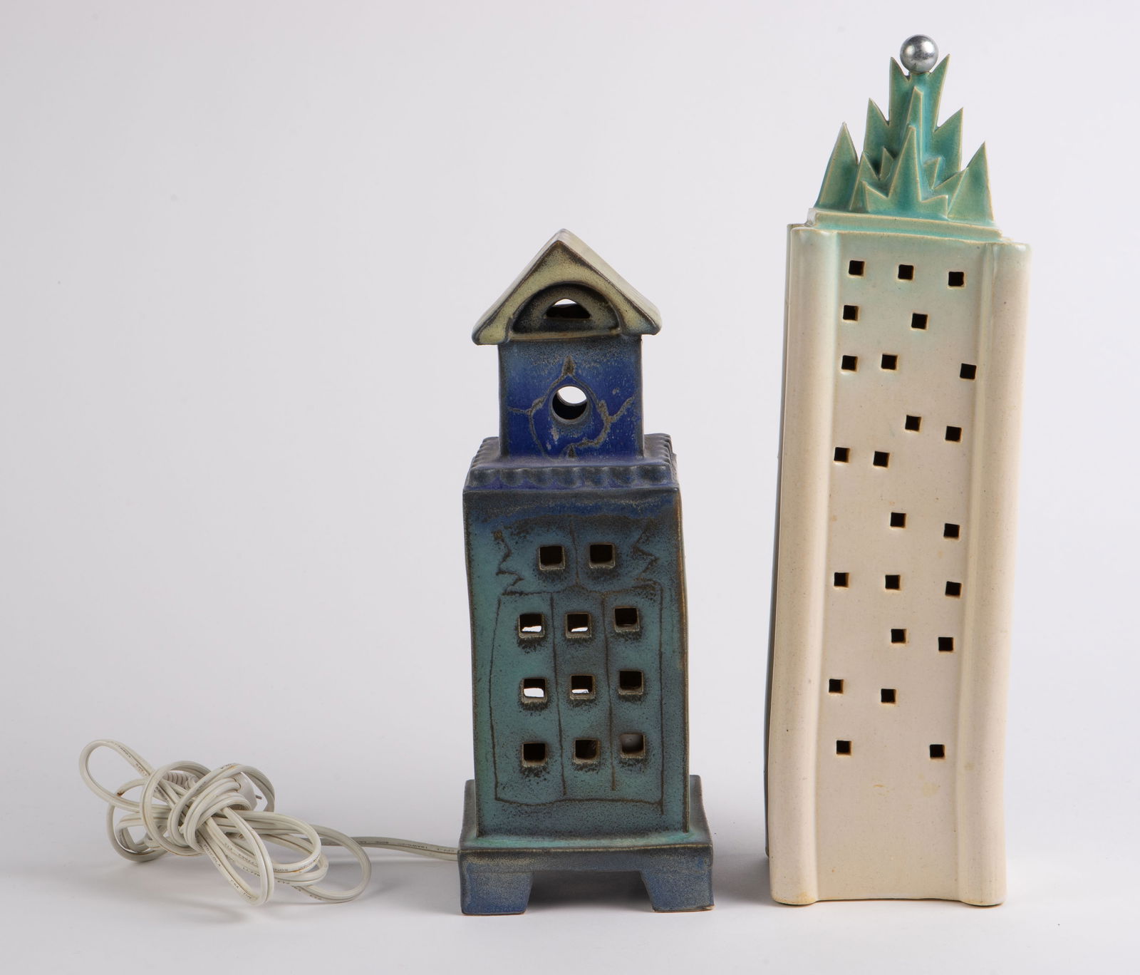 Lot: 2 Doug Spalding Studio Pottery Building Lamps (1 of 7)