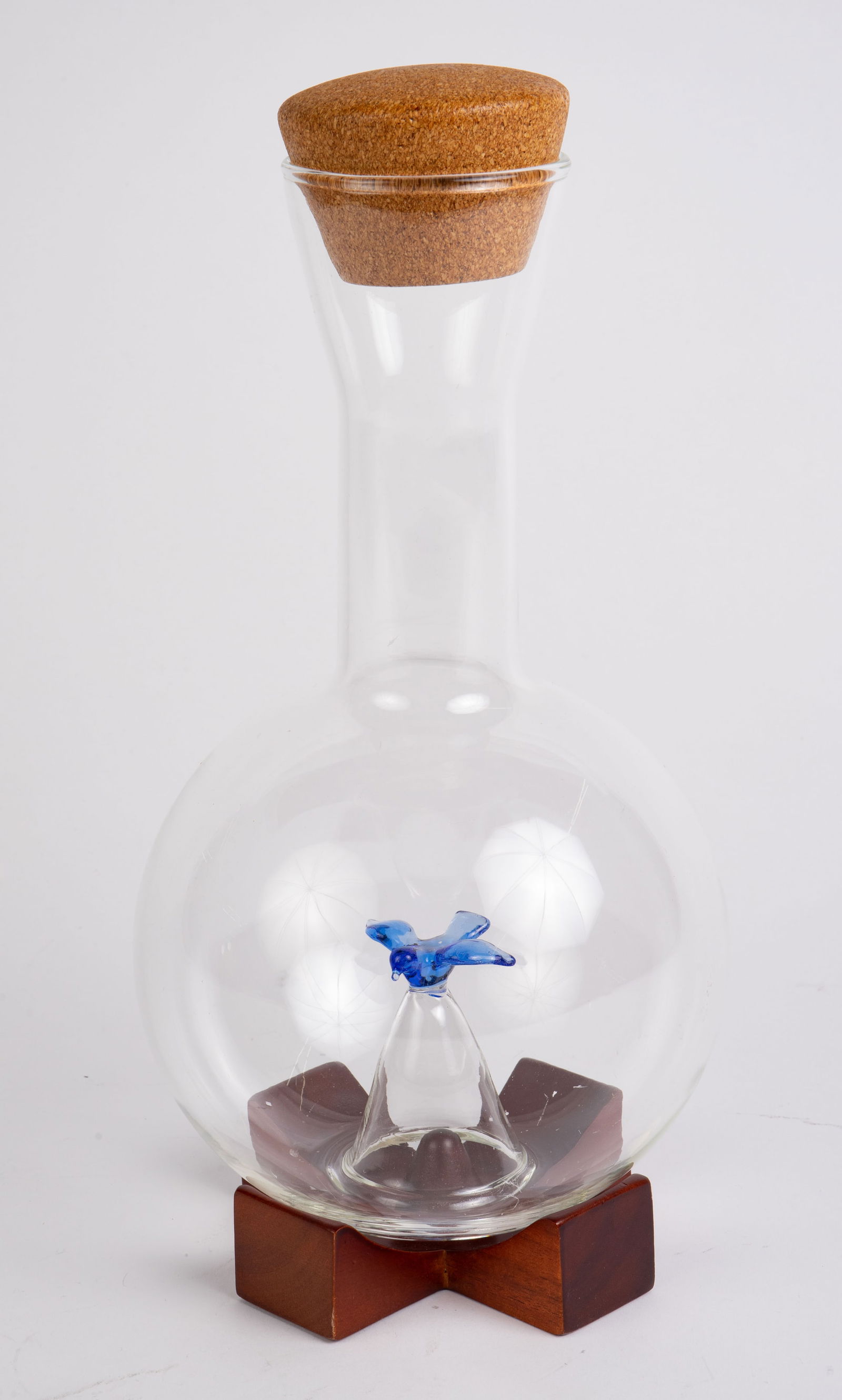 Michael Graves Hand Blown Glass Decanter w/ Bird. (1 of 6)