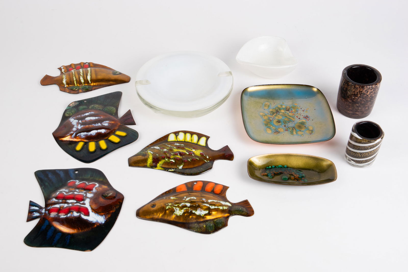 Lot of Murano Glass & Enameled Metal Decor. (1 of 9)