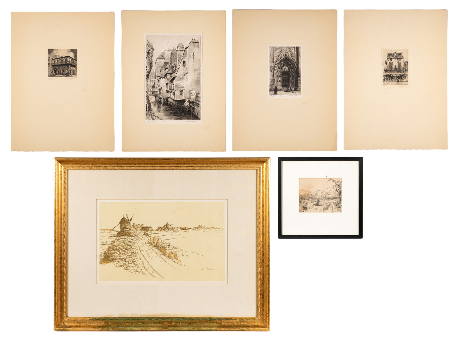 Lot of Six Prints - Rembrandt, Hobbs, & Riviere. (1 of 20)
