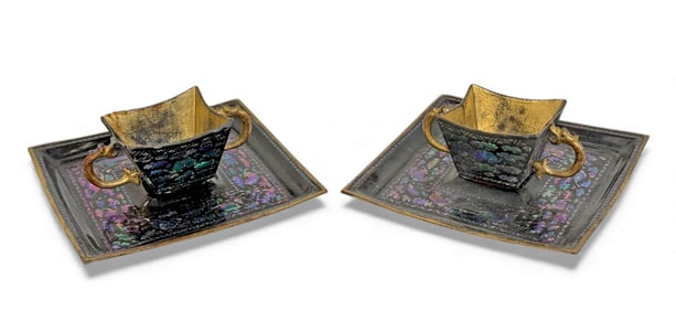 Antique Chinese Mother of Pearl Wine Cup Sets.