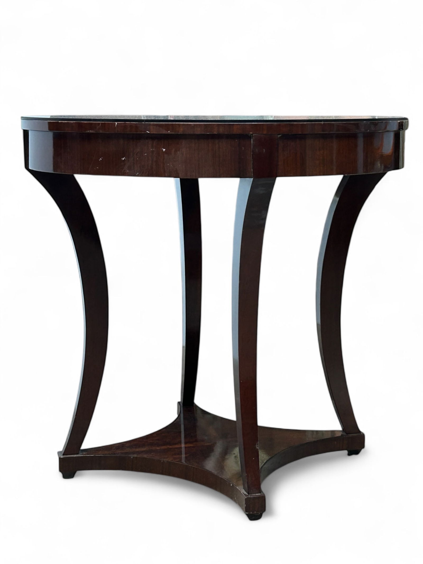 Mahogany Glass Top Lamp Table. (1 of 6)