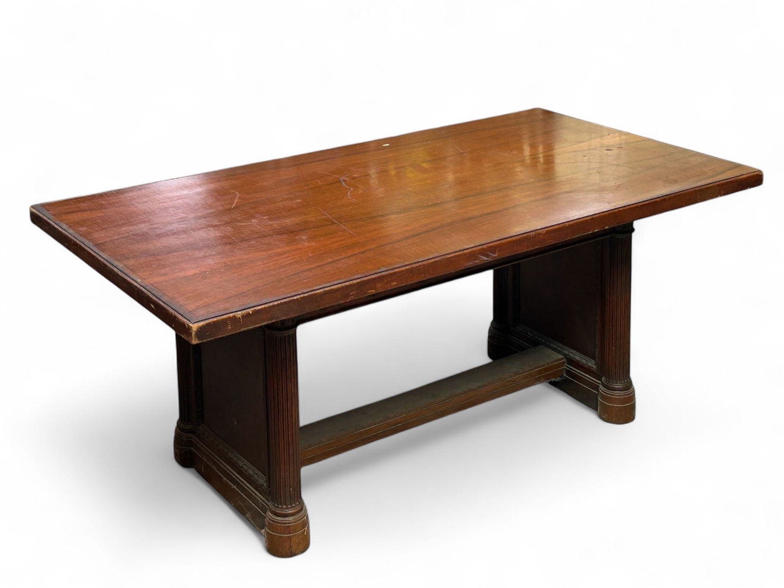 Art Deco Style Walnut Library Table. (1 of 9)