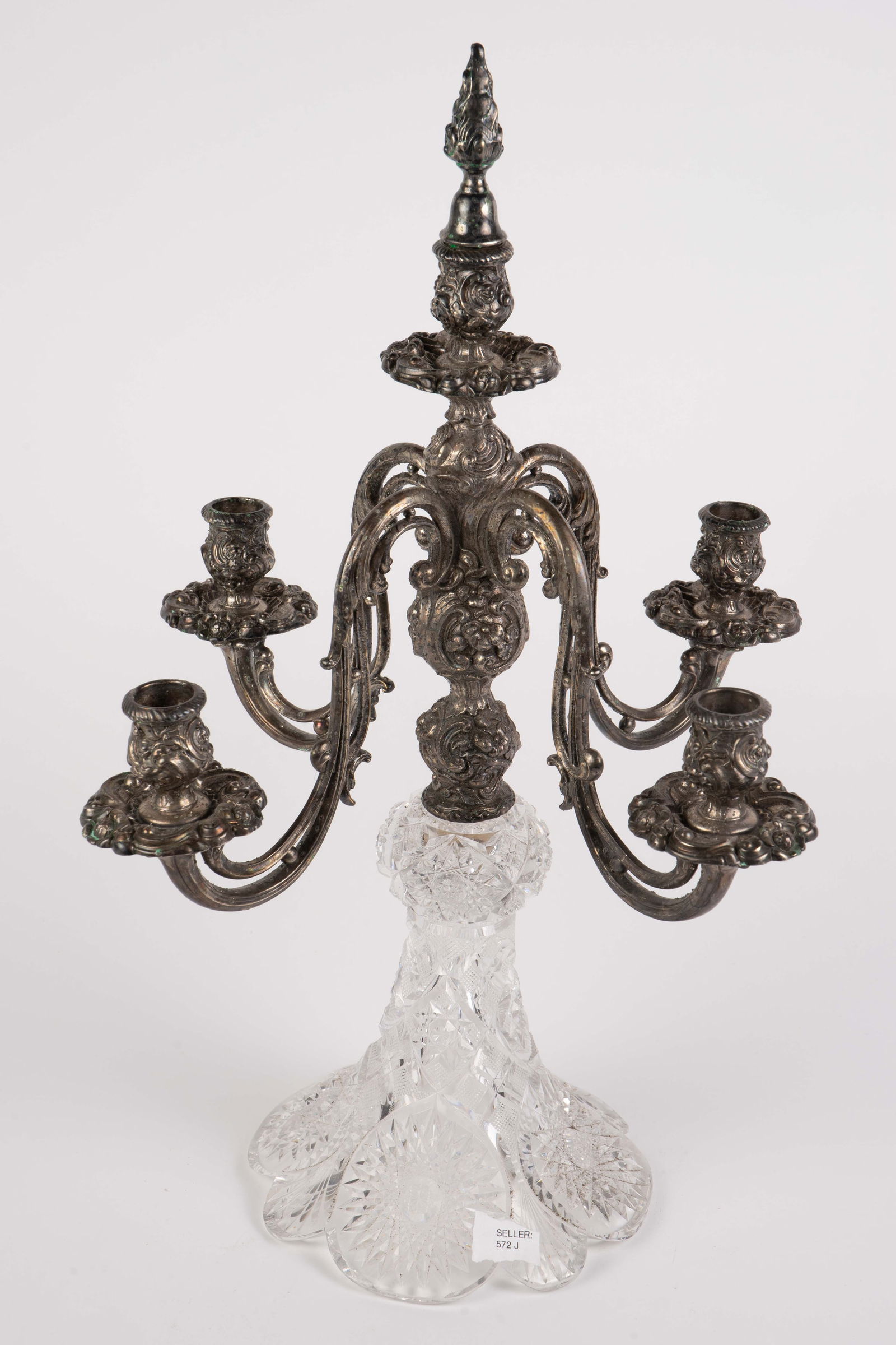 American Brilliant Period Cut Glass Candelabra. (1 of 5)