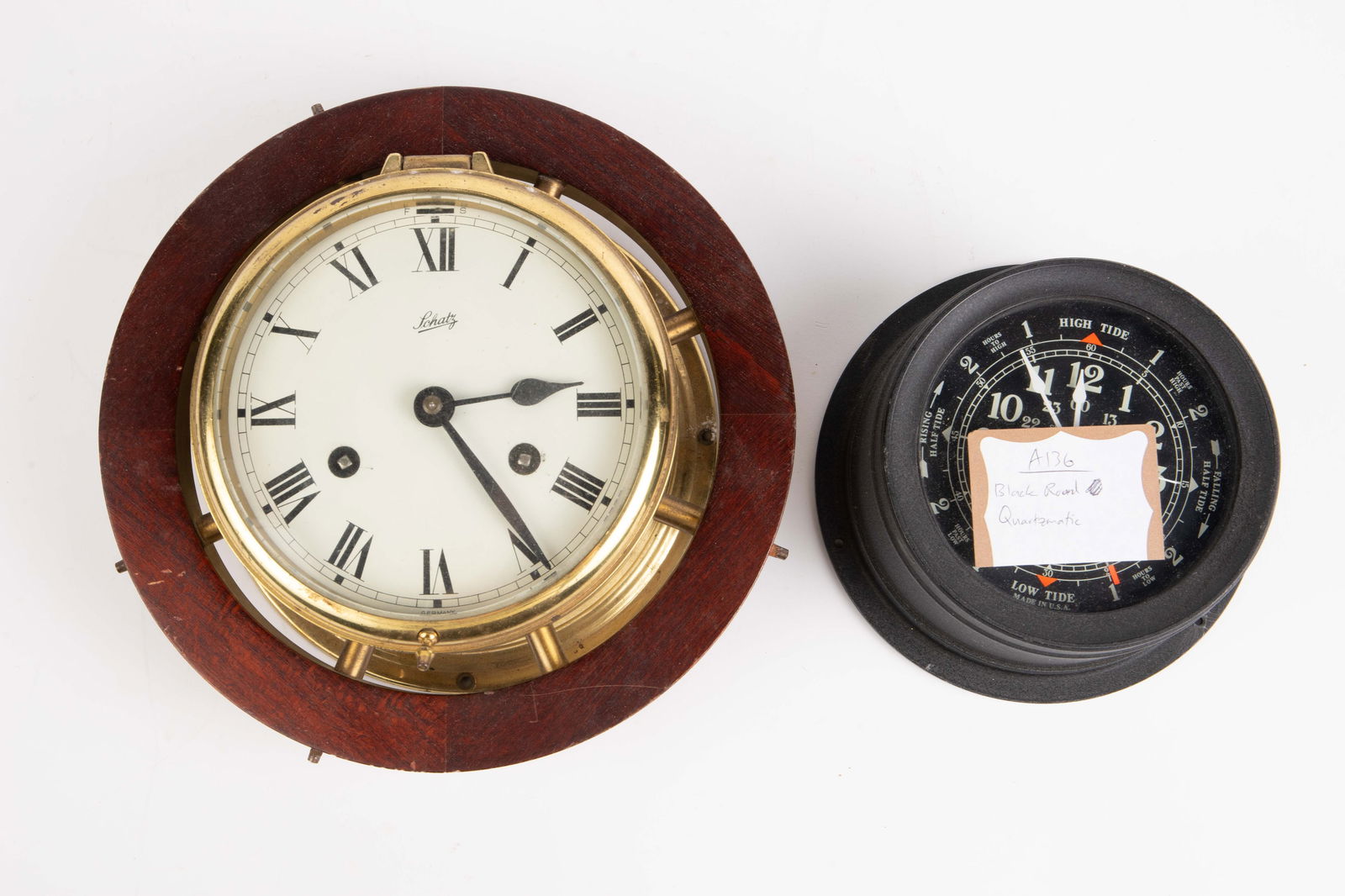 Lot of 2 Nautical Clocks - Schatz & Seth Thomas. (1 of 8)