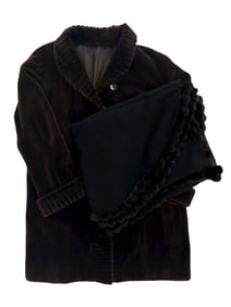 Lot: Reversible Sheared Mink Coat & Cashmere Cape.