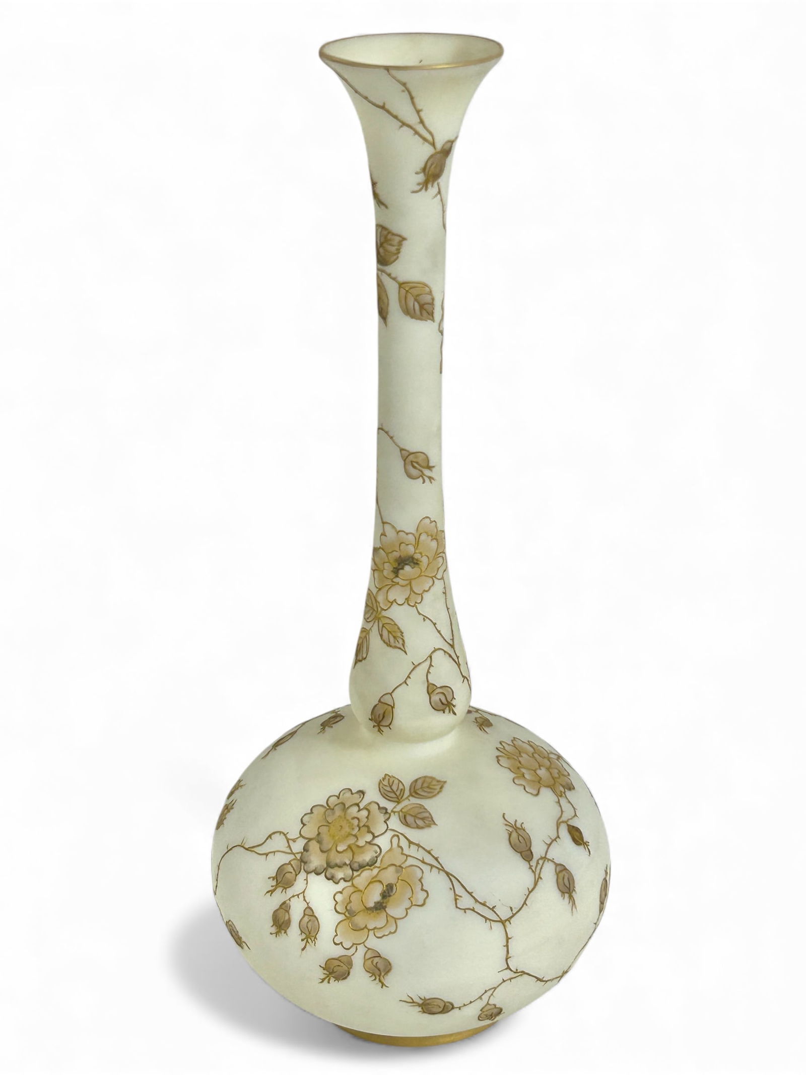 Mt. Washington Crown Milano Fluted Stick Vase. (1 of 11)