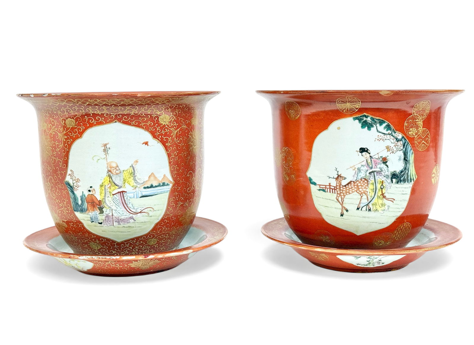 Pair of Republic Period Chinese Porcelain Planters (1 of 7)