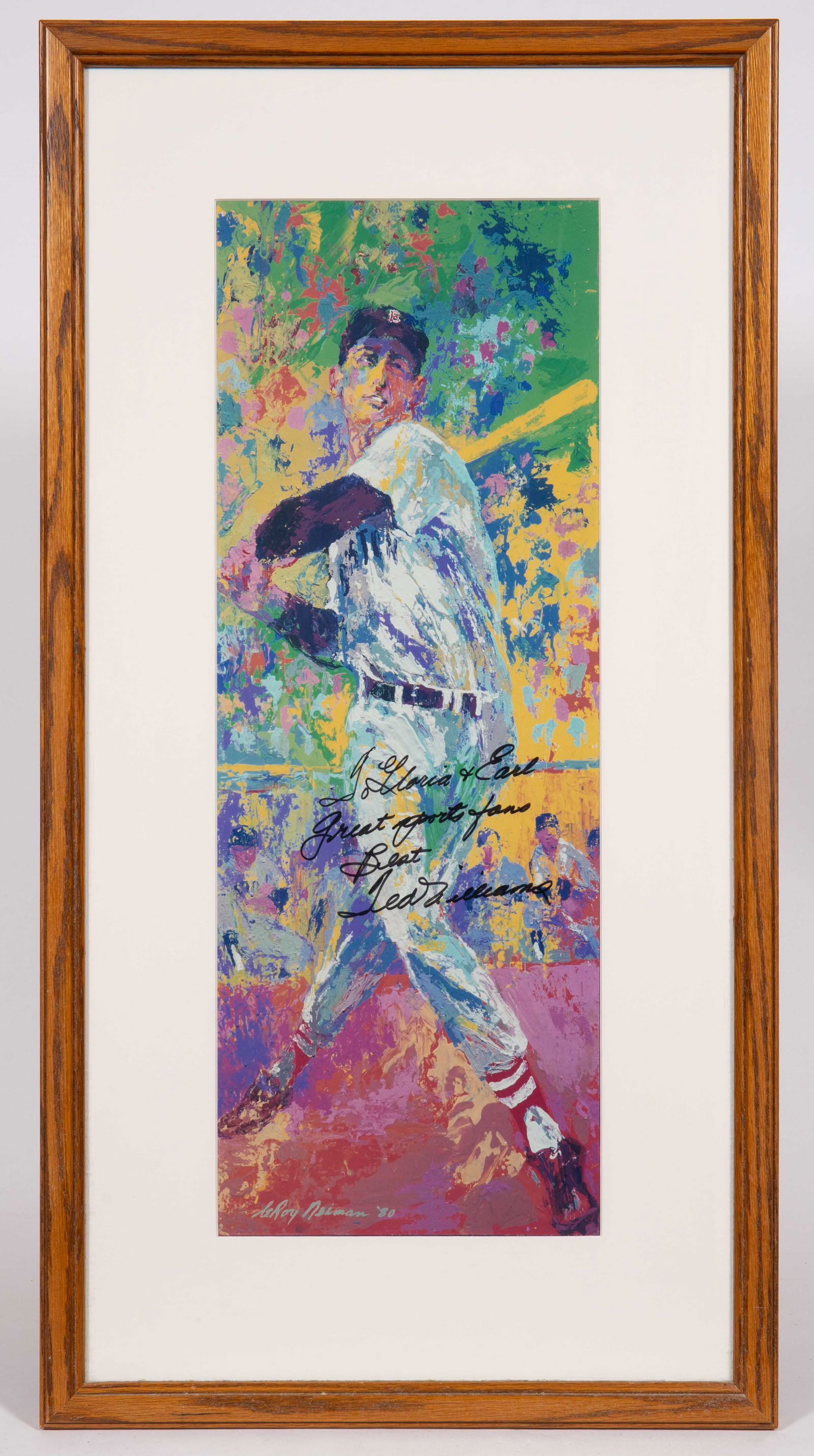 Autographed Ted Williams LeRoy Neiman Print. (1 of 6)