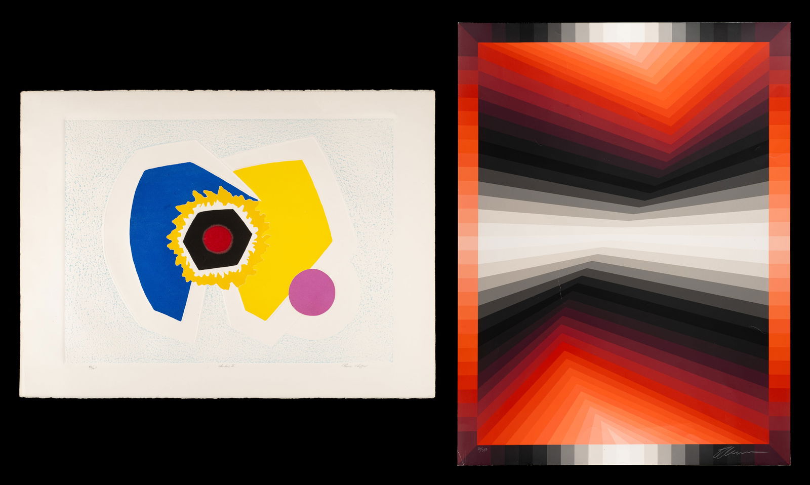 Lot of Two Abstract Prints - Chagau, etc. (1 of 10)