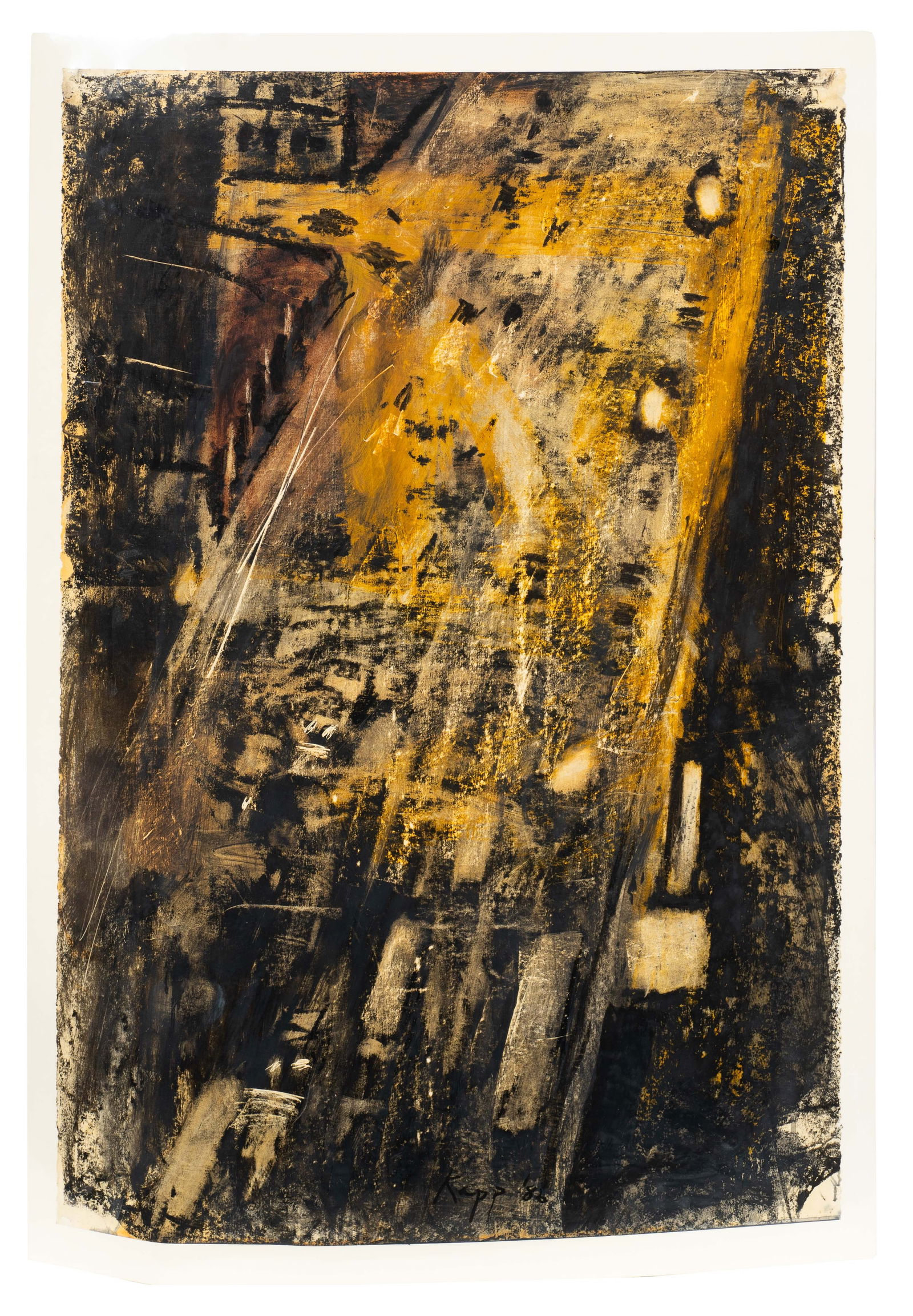 Land St. West, Abstract Artwork by David Kapp.: Artist(s): David Kapp (American, b. 1953). Medium: Mixed media of charcoal, acrylic, and watercolor on paper. Signature(s): Signed and dated, lower middle. It is also signed, titled, and dated (1986)