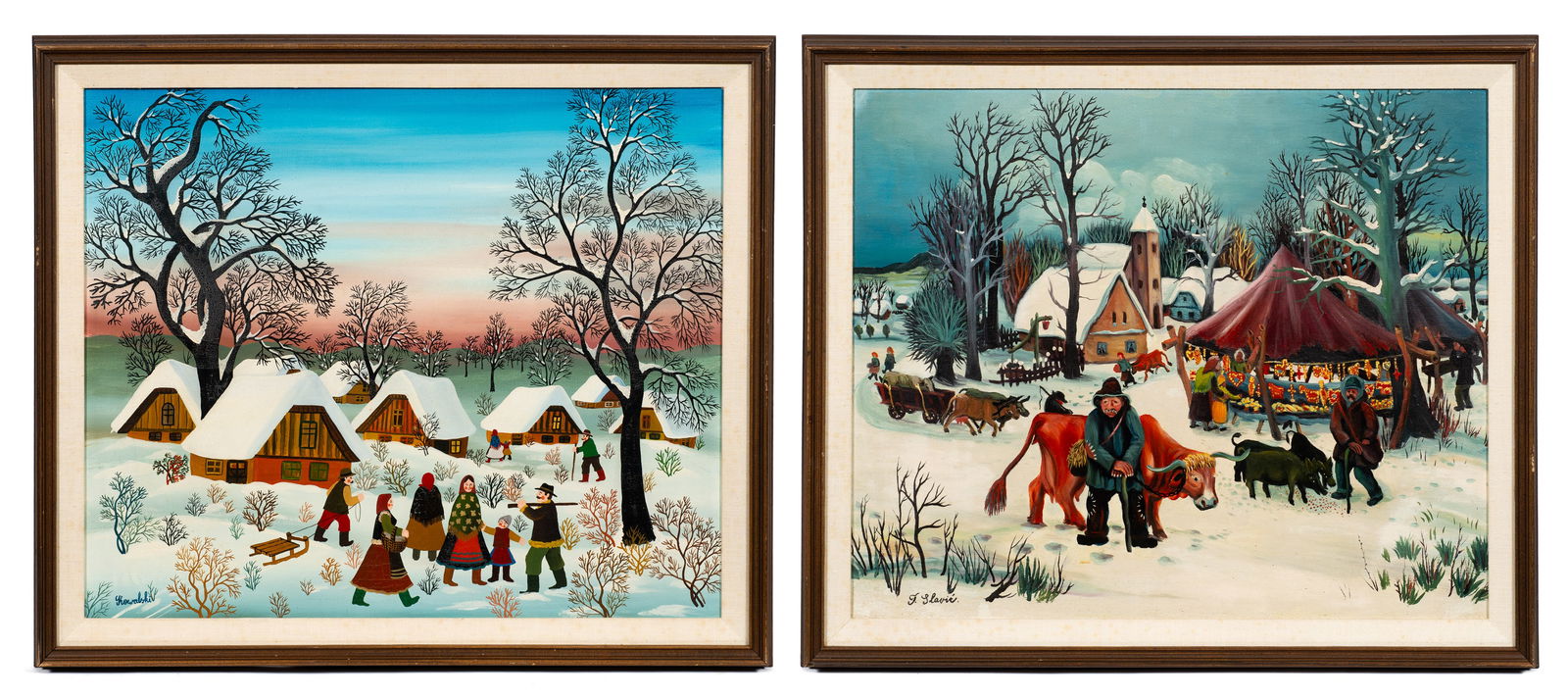 Lot of Two Winter Village Scenes - Kowalski, etc. (1 of 9)