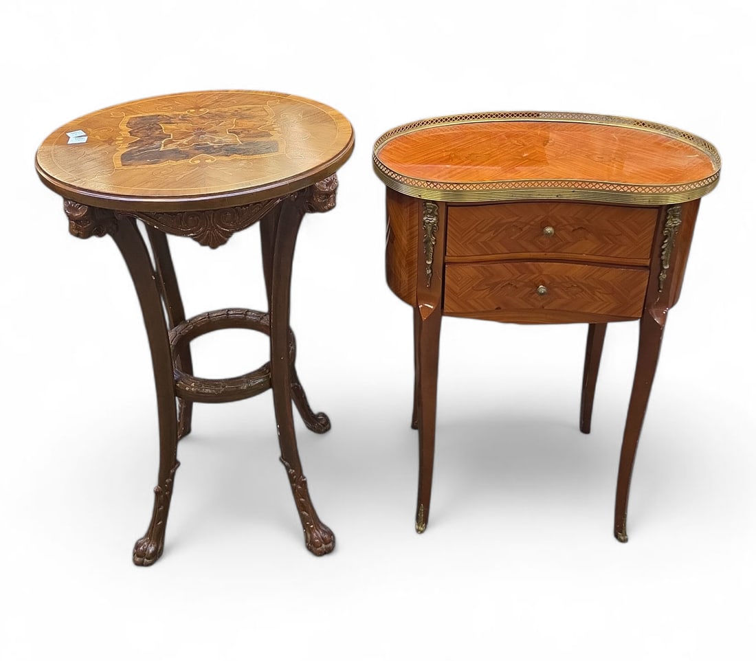 Lot of Two Inlaid French Tables. (1 of 5)