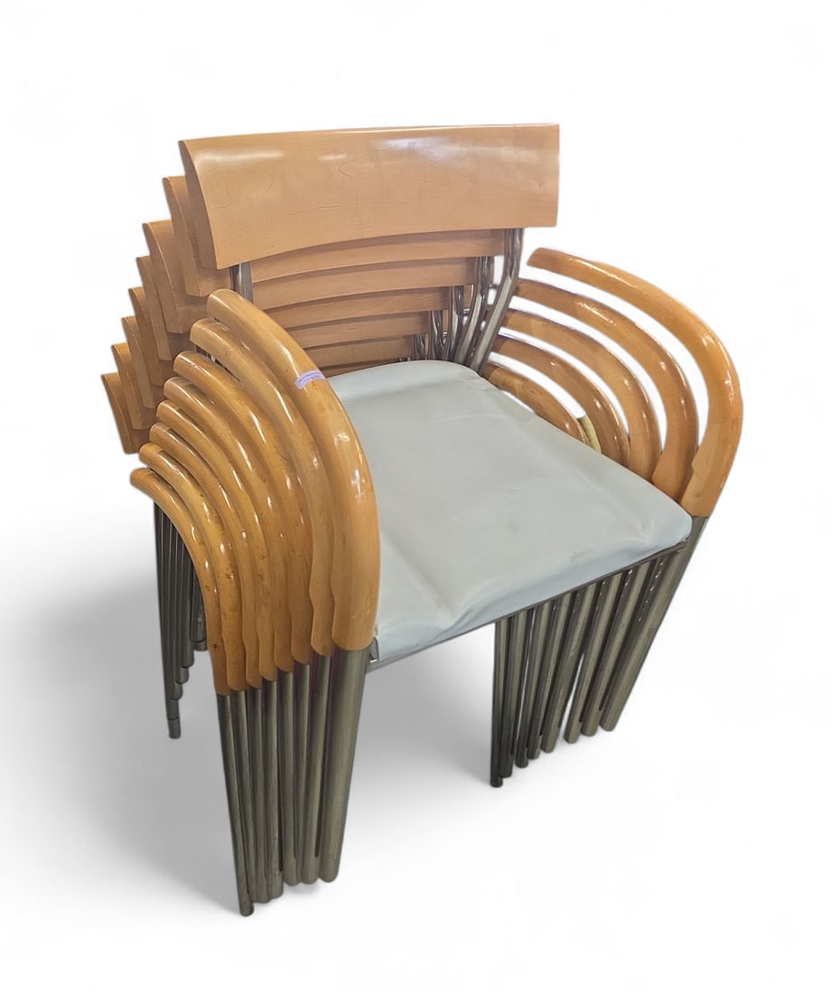 Set of Eight Bernhardt Stackable Armchairs. (1 of 4)