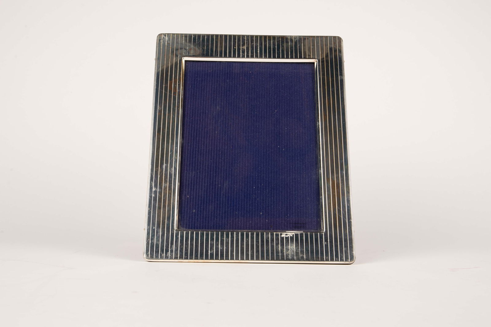 Vintage Gucci Minimalist Lined Photo Frame.: This designer frame is stamped Gucci Italy on the bottom edge of the frame. The sight size measures 9" x 7" and the edge of the frame measures 12 1/4" x 10". There are some scratches and stains on the