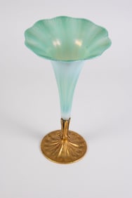 Tiffany Favrile Glass Vase w/Tiffany Furnaces Base