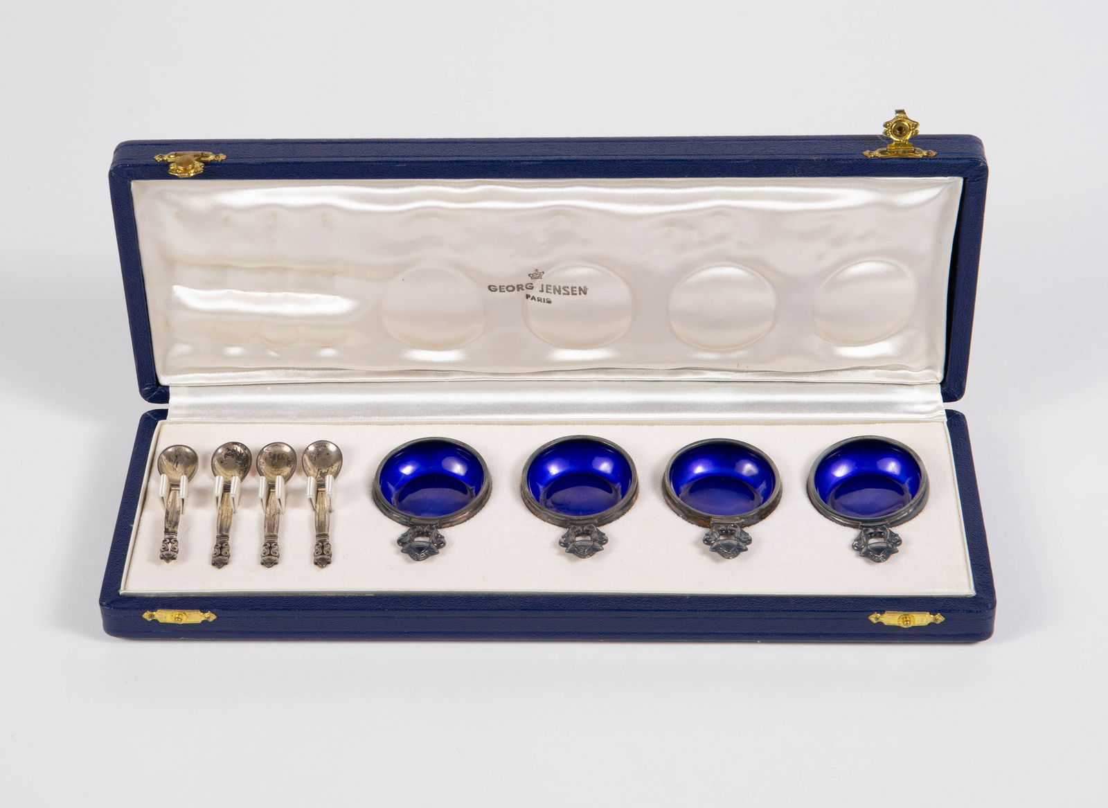 Georg Jensen Set of Sterling Salt Cellars & Spoons (1 of 14)