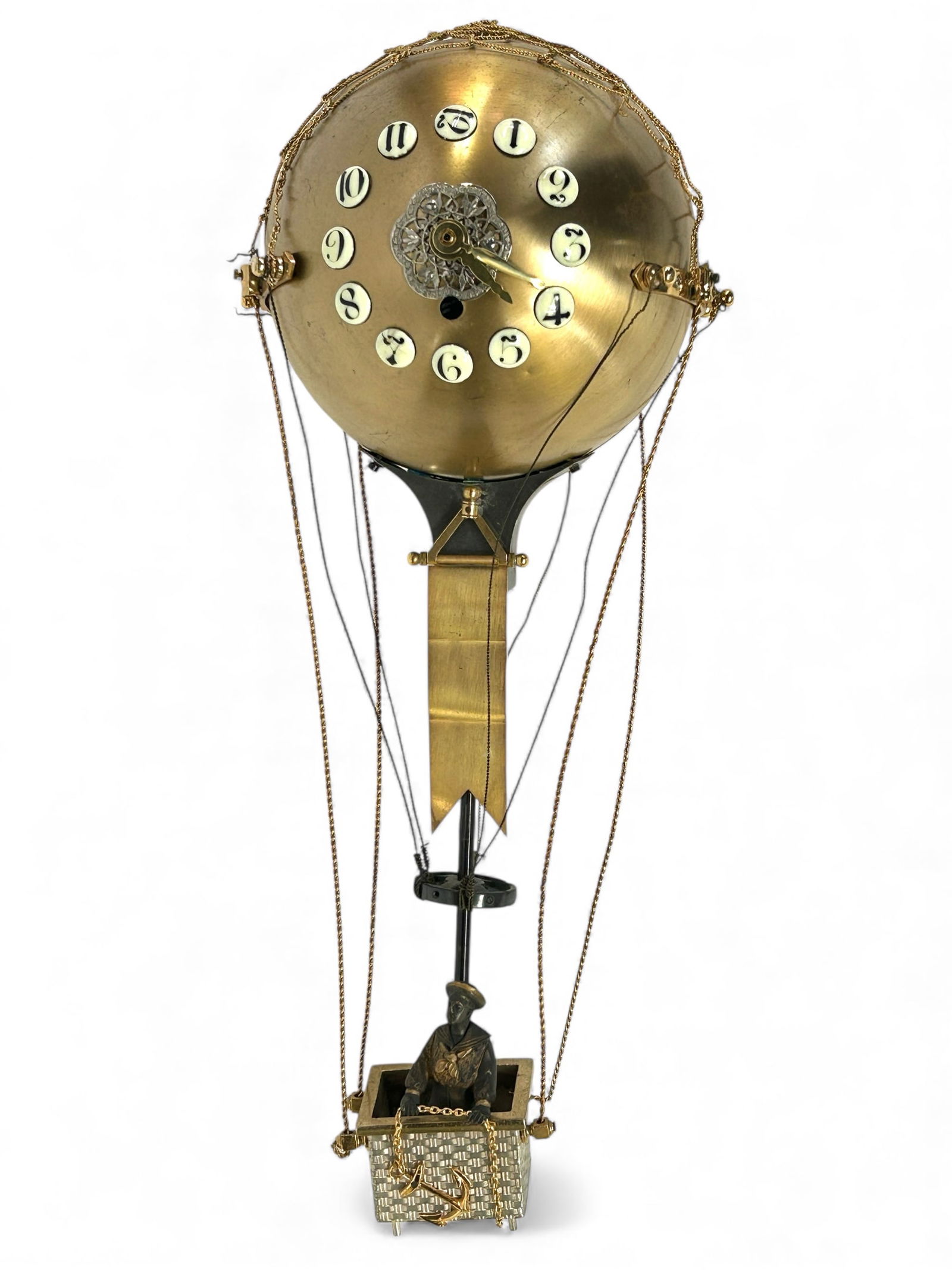 French Brass Ballooning Novelty Mystery Clock. (1 of 14)