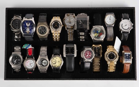 18 Mens' Wristwatches - Invicta, 2Can, Elgin.