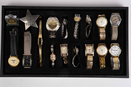 Lot of 16 Vintage Watches - Gruen, Elgin, Bulova.