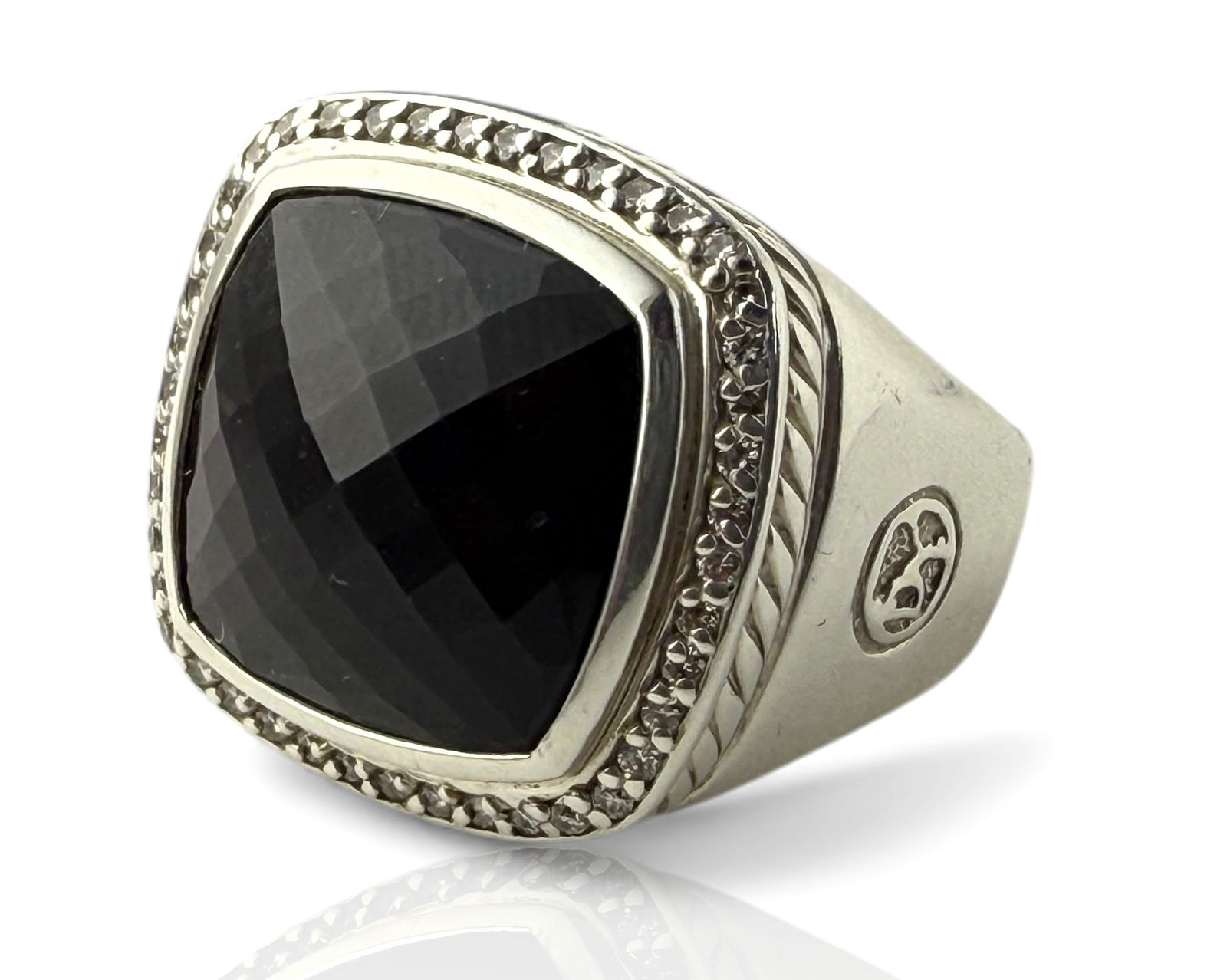 David Yurman Sterling, Onyx & Diamond Ring, Albion (1 of 4)