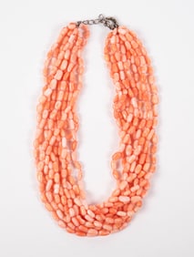 10 Strand Momo Coral Necklace w/ 925 Clasp.