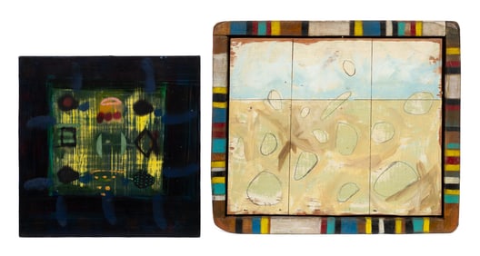 Lot of Two Abstract Paintings - Palmeri, etc.