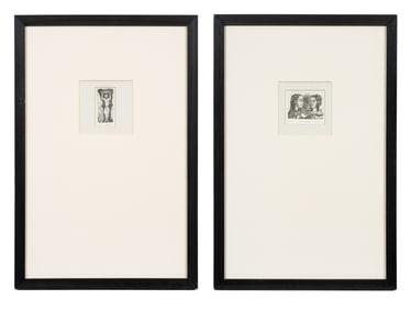 Pr. of Limited Edition Figural Etchings, Zussin.