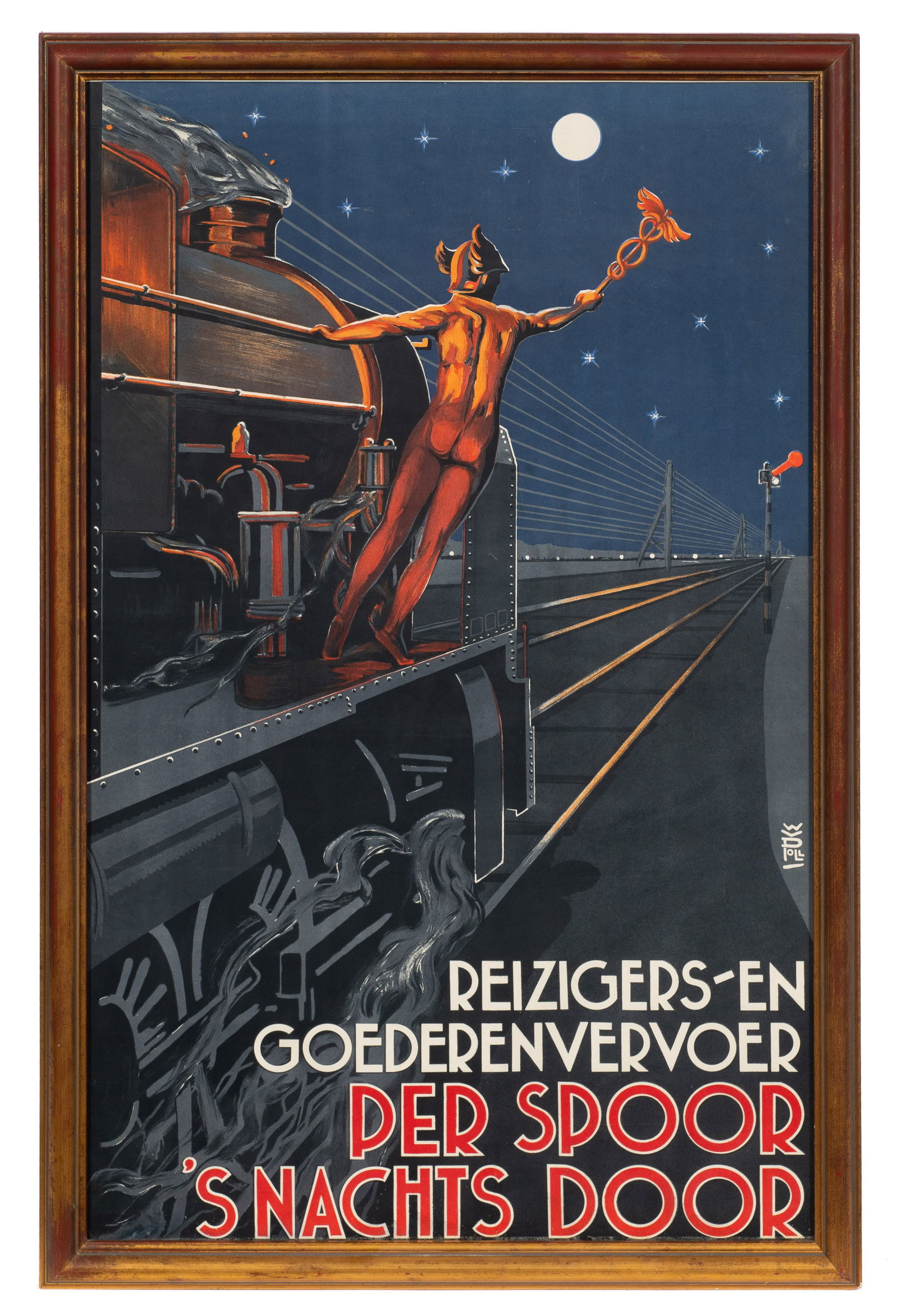Dutch Nighttime Railway Ad, Willem van de Poll. (1 of 4)