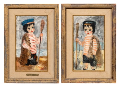 Portraits of Children Fishing, Santini Poncini.