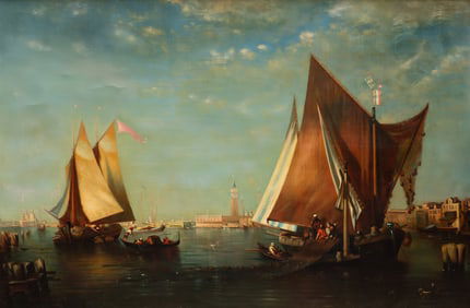 Lg. Venetian Canal Scene, Perkins After Felix Ziem