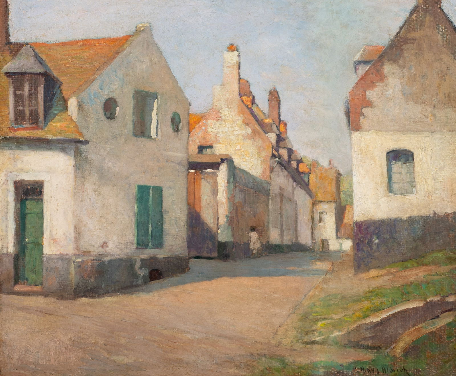 Quiet Village Scene, George Ames Aldrich. (1 of 5)