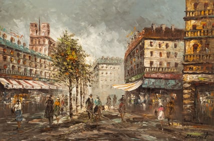 Impressionist Parisian Street Scene, Burnett.