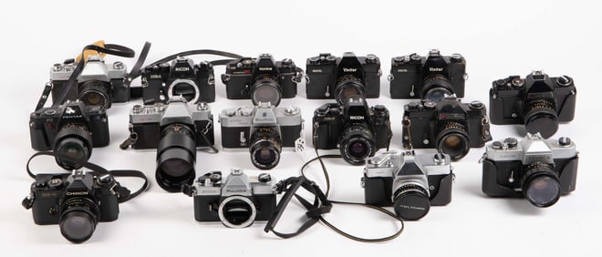 Lot of 35mm SLR Cameras w/ Lenses.