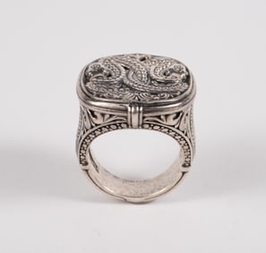 Konstantino Sterling Silver Double Serpent Ring.