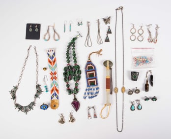 Lot of Mostly Native American Jewelry - 925, Beads