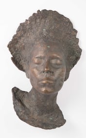 Bronze Face of Woman, Style of Marc Sijan.