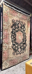 9' x 12' Hand-Knotted Rug w/ Silk Inlay.