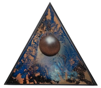 Abstract Resin Pour Artwork, Signed "Bello".