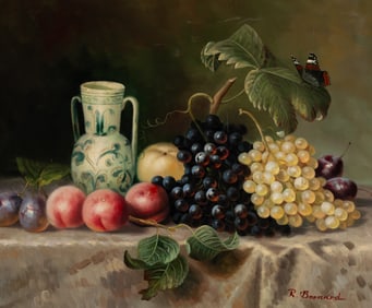 Still Life Embellished Giclee, R. Bernard.