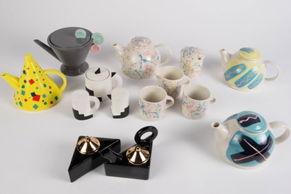 Lot of 1980's Designer Teapots & Accessories.