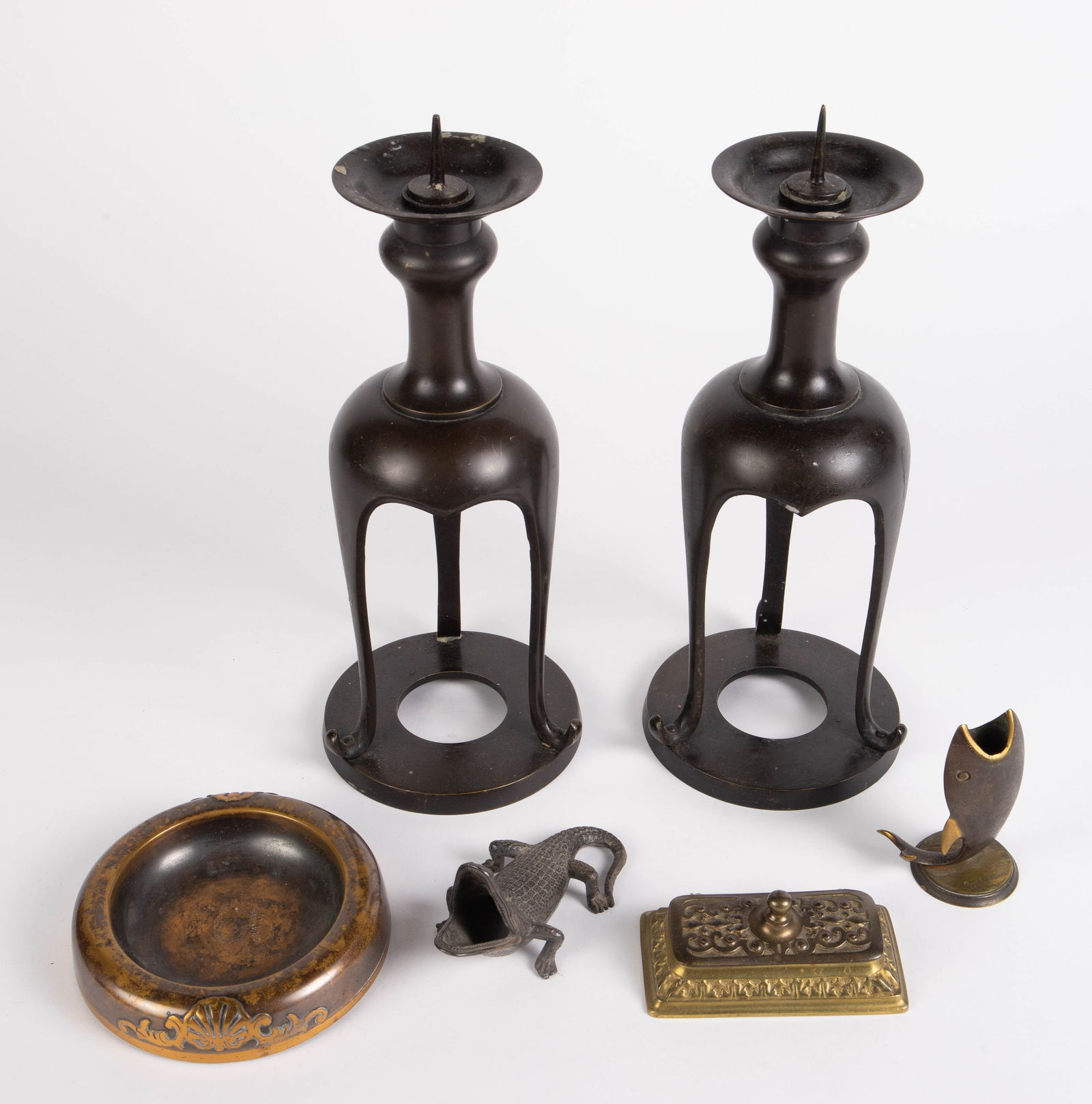 Lot of 6 Bronze Table Articles - Animals, etc. (1 of 12)