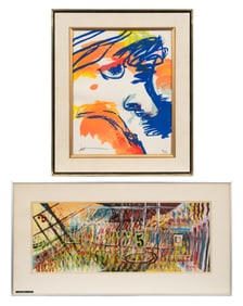 Lot of Two Abstract Works - Red S., etc.