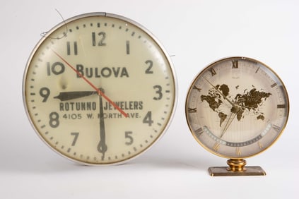 Lot: Kienzle World Time Clock & Advertising Clock.