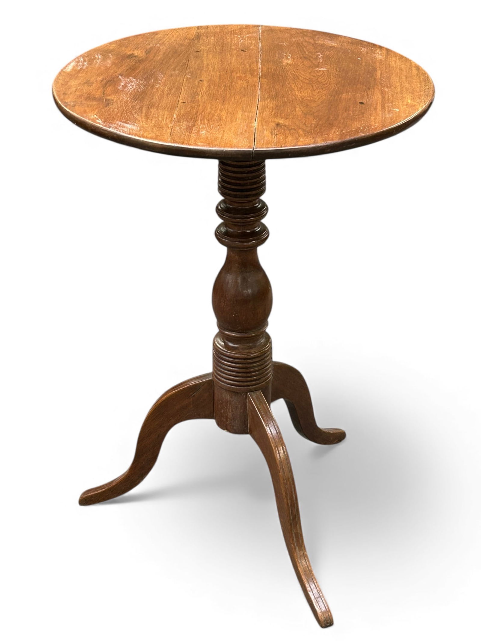 Early Walnut Candle Stand. (1 of 5)