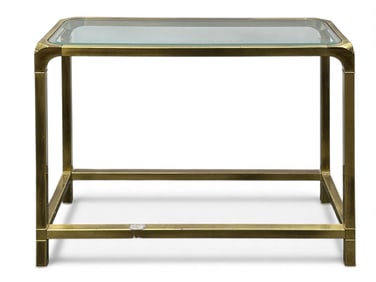 Mastercraft Console Table w/ Bevelled Glass Top.