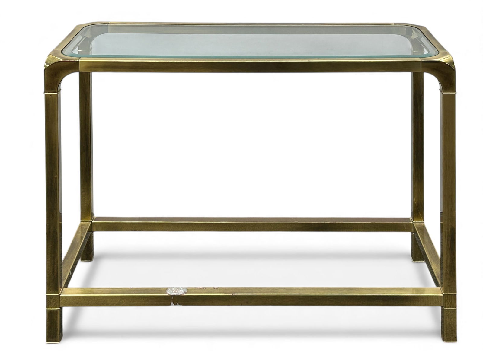 Mastercraft Console Table w/ Bevelled Glass Top. (1 of 8)