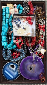 Lot of Mostly Gemstone Jewelry - Coral, Turquoise.